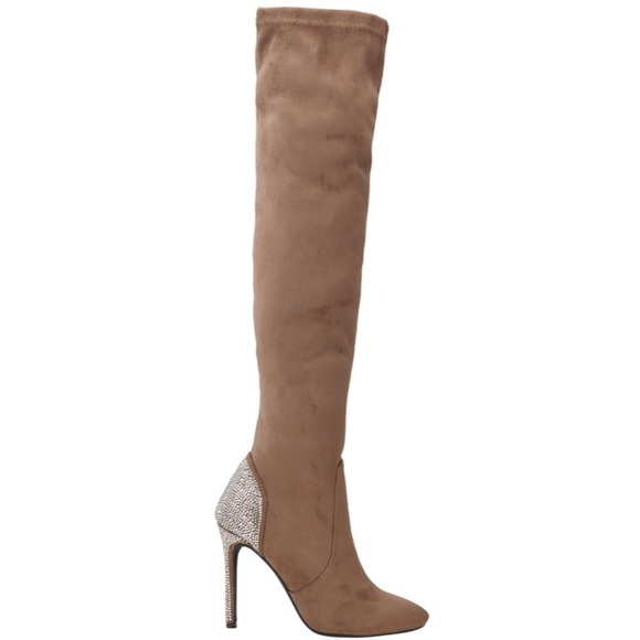 Olivia Miller Shoes - Olivia Miller Sterling Rhinestone Studded  Boots